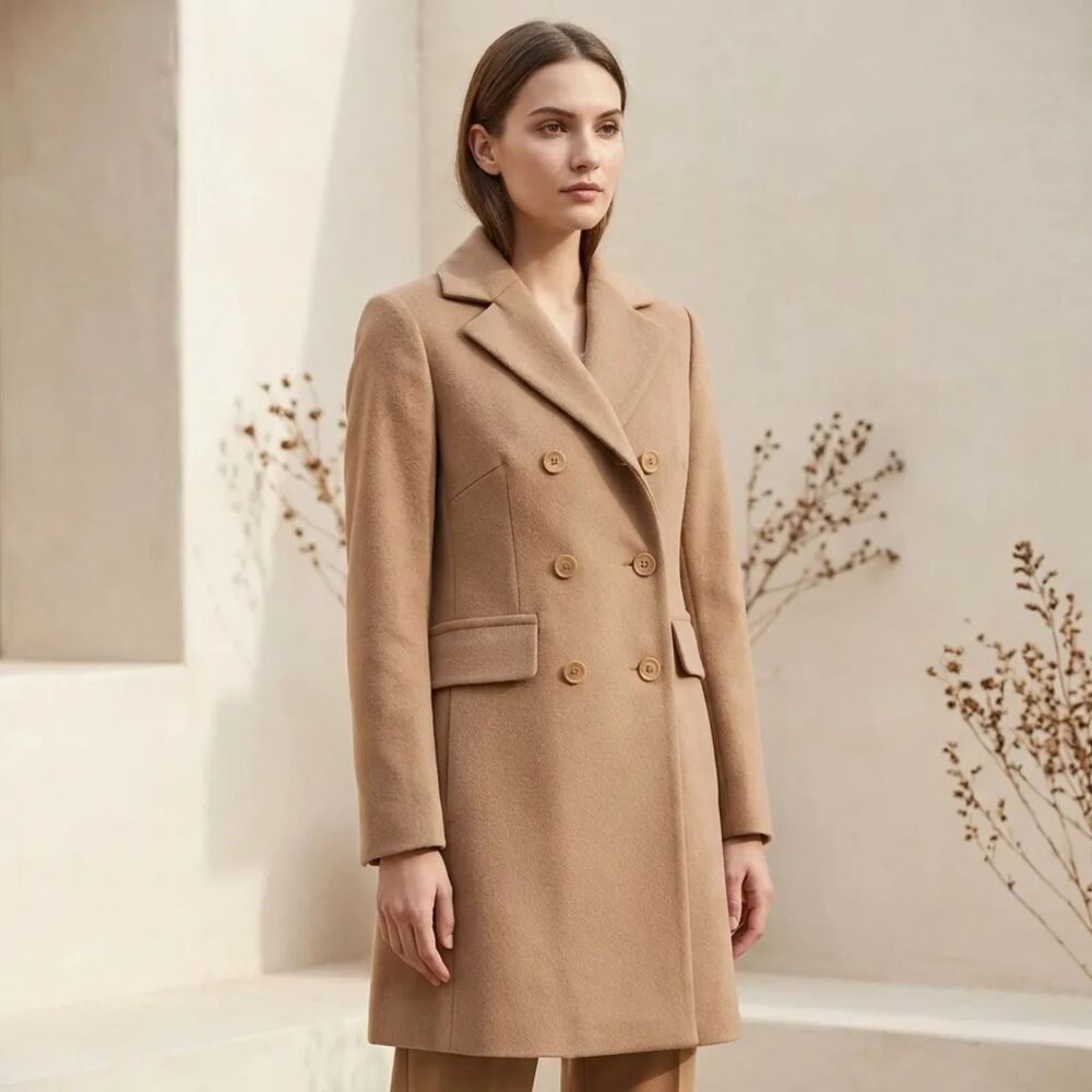 Barneys New York camel / tan 65% virgin wool, 20% nylon, 15% cashmere